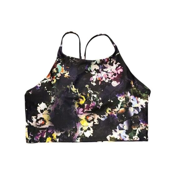 Old Navy Active Powersoft Sports Bra XXL Light Support Built-In Bra Floral Print - Picture 1 of 4